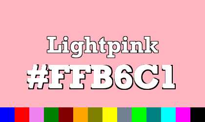 HTML color Lightpink hex: FFB6C1