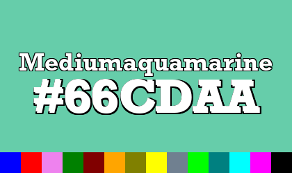 HTML color Mediumaquamarine hex: 66CDAA