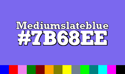 HTML color Mediumslateblue hex: 7B68EE