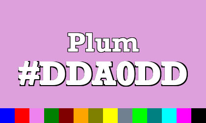 HTML color Plum hex: DDA0DD