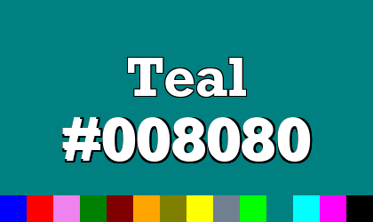 HTML color Teal hex: 008080