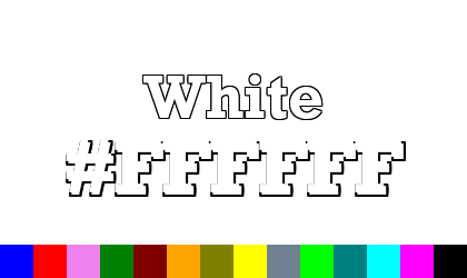 HTML color White hex: FFFFFF